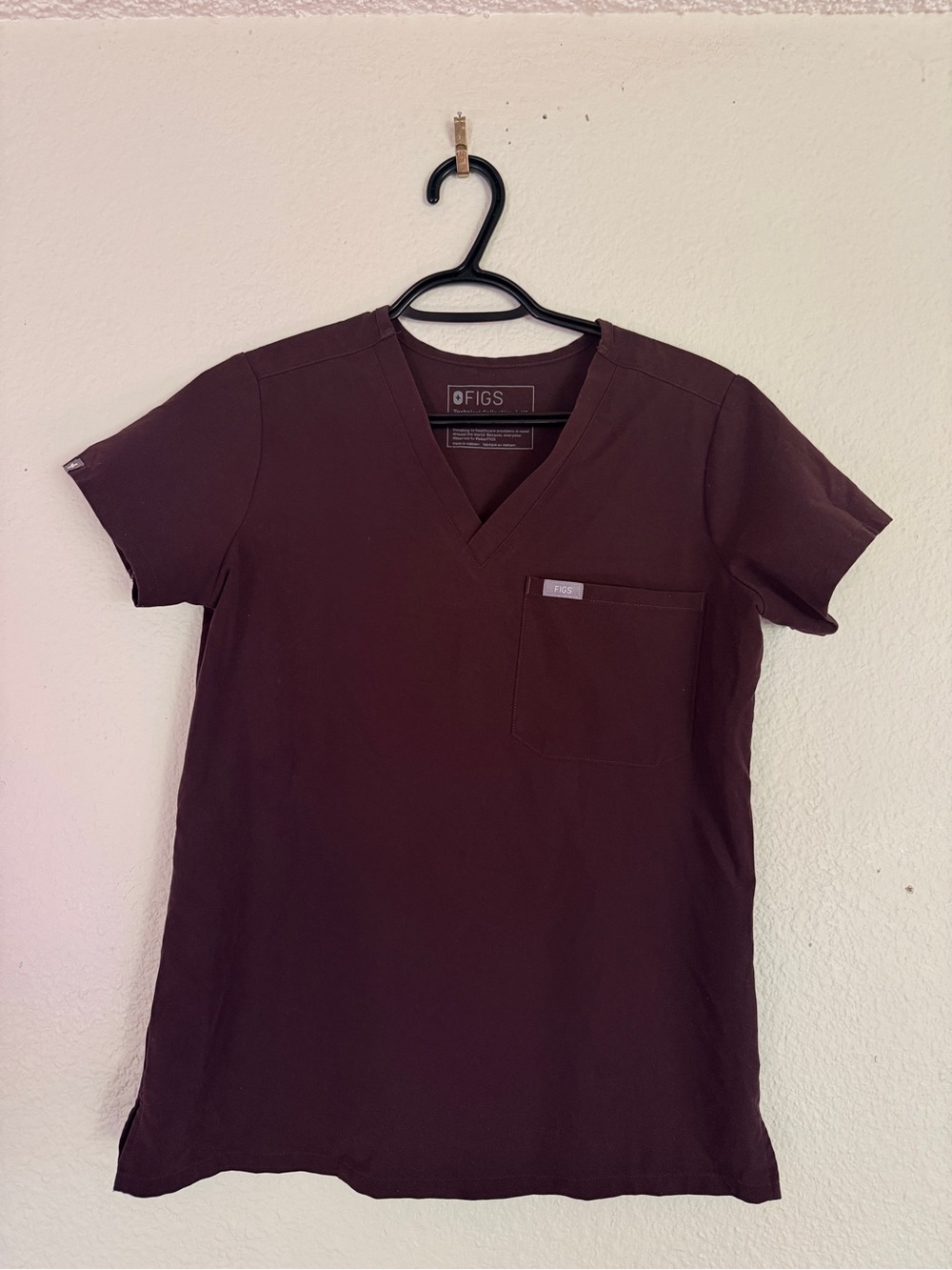 FIGS XS Catarina Top Espresso